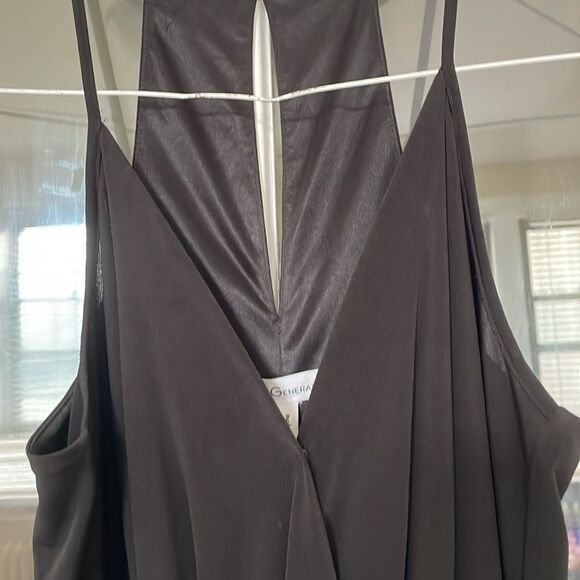 BCBGeneration black draped Della spaghetti strap halter keyhole midi dress - Picture 8 of 15